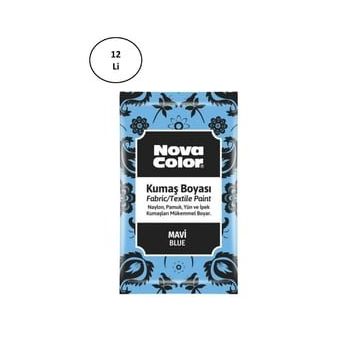 Nova Color NC-902 12'li 12 gr Mavi Toz Kumaş Boyası
