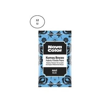 Nova Color NC-902 12'li 12 gr Mavi Toz Kumaş Boyası