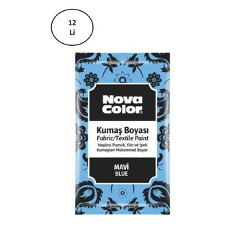 Nova Color NC-902 12'li 12 gr Mavi Toz Kumaş Boyası