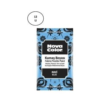 Nova Color NC-902 12'li 12 gr Mavi Toz Kumaş Boyası