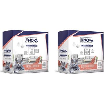 Nova Hassas Kediler İçin Topaklanan 2x10 lt Kedi Kumu