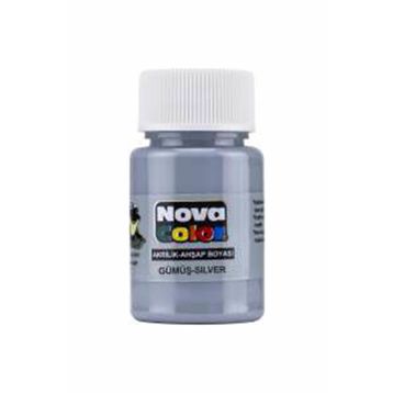Nova NC-235 Gümüş Akrilik Boya