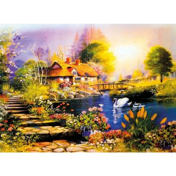 Nova Puzzle 1000 Parça Kuğulu Bahçe Puzzle