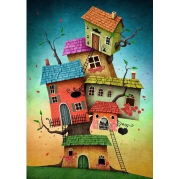 Nova Puzzle Soy Ağacı Fantastik Evler 1000 Parça Puzzle