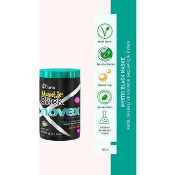 Novex Mystic Black 400 gr Yıpranmış Kuru Saçlar için Saç Uçlarını Onarıcı Saç Maskesi