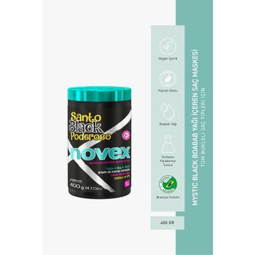 Novex Mystic Black 400 gr Yıpranmış Kuru Saçlar için Saç Uçlarını Onarıcı Saç Maskesi