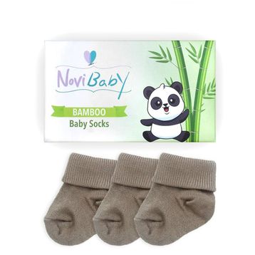 Novibaby Bambu Beige 0-6 Ay 3'lü Yenidoğan Bebek Çorabı