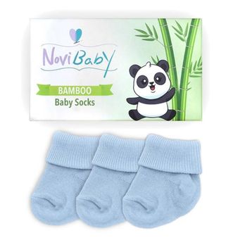 Novibaby Bambu Dusty Blue 0-6 Ay 3'lü Yenidoğan Bebek Çorabı