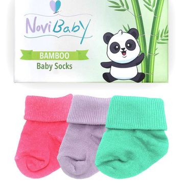Novibaby Bambu Purple Candy 0-6 Ay 3'lü Yenidoğan Bebek Çorabı