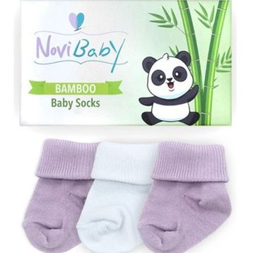 Novibaby Bambu Purpy 0-6 Ay 3'lü Yenidoğan Bebek Çorabı