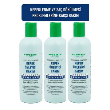 Novocrin Placenta Therapy Kepekli ve Dökülen Saçlar İçin 3x300 ml Bakım Şampuanı