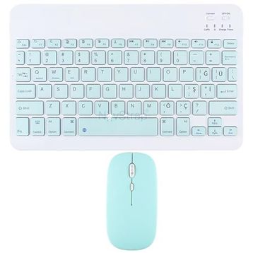 Novstrap Apple iPad Air 4/5. Nesil 10.9 inç Uyumlu Açık Yeşil Bluetooth Klavye-Mouse