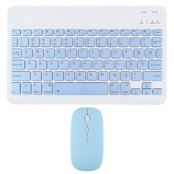 Novstrap Samsung Galaxy Tab A9 Plus/A9 X200 T500 T290 T220 Uyumlu Mavi Bluetooth Klavye-Mouse