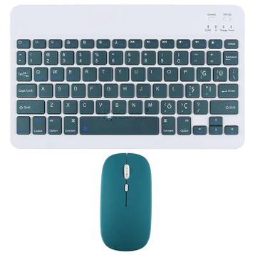 Novstrap Samsung Galaxy Tab S10 S9 S8 S7 FE Plus Ultra Lite Uyumlu Koyu Yeşil Bluetooth Klavye-Mouse