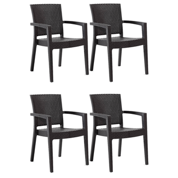Novussi Paris Rattan Kahverengi 4 AdetSandalye