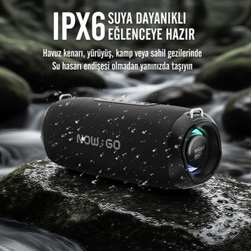 NowGo F8 40 W RGB Taşınabilir Kablosuz Siyah Bluetooth Hoparlör