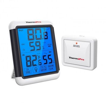 Npo Thermopro Tp65 Dokunmatik Işıklı Geniş Ekran İç ve Dış Mekan Dijital Sıcaklık Nem Ölçer