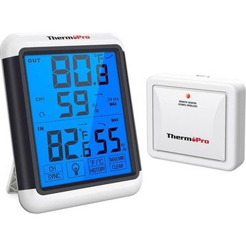 Npo Thermopro Tp65 Dokunmatik Işıklı Geniş Ekran İç ve Dış Mekan Dijital Sıcaklık Nem Ölçer