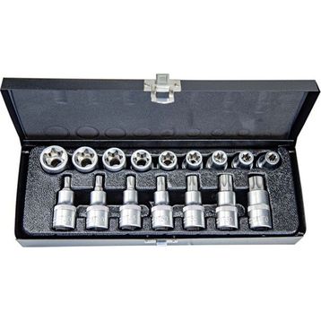 NT Tools NCSET83 CRV 16 Parça 1/2 inç Torx ve E Tipi Torx Lokma Seti