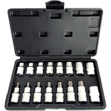 NT Tools NCSET83 CRV 16 Parça 1/2 inç Torx ve E Tipi Torx Lokma Seti