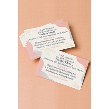 Nüans 100 Adet 5.2x8.2 cm Teşekkür Kartı