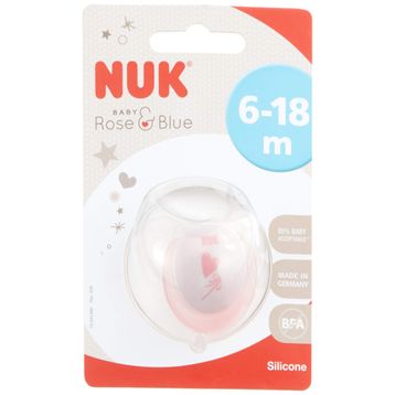 Nuk 6-18 Ay Baby Rose Silikon Damaklı Emzik Pembe