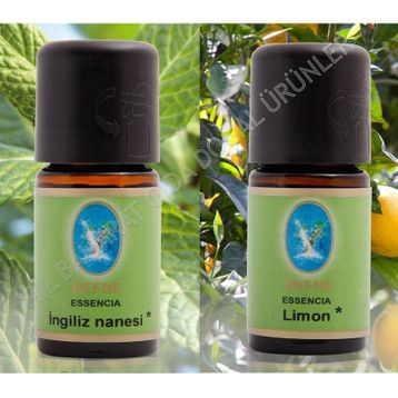 Nuka 10 ml Organik İngiliz Nanesi -10 ml Organik Limon Yağı