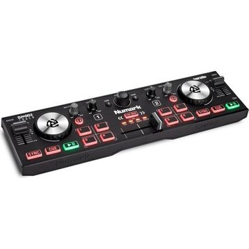 Numark DJ2GO2 Touch Yolculuk İçin Mini DJ – 2 panelli USB DJ Konsolu Ses Arayüzü ve Kapasiteli Jogwheels 4 Pad Modu Yazılım Dahil Kontrol Cihazı