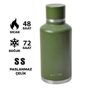 Nurgaz Campout Çift Katmanlı Yeşil 2000 ml Termos