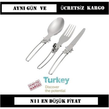 Nurgaz Campout Katlanır Çatal Kaşık Seti