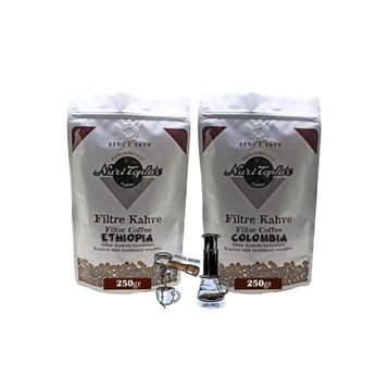 Nuri Toplar 250 gr Ethiopia + 250 gr Colombia Yöresel Paket Filtre Kahve