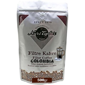 Nuri Toplar 500 gr Colombia Supremo Çekirdeği Filtre Kahvesi