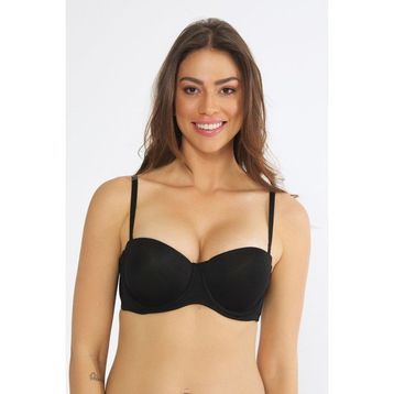 Nurteks 195 Push Up Straplez Siyah Sütyen