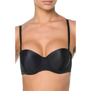 Nurteks 195 Push Up Straplez Siyah Sütyen