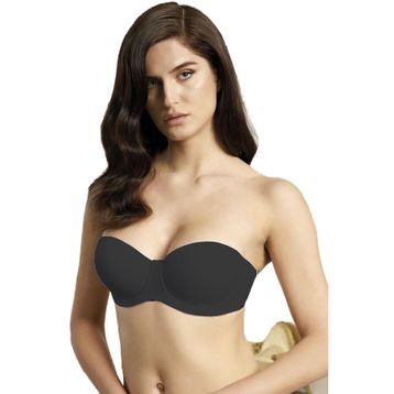 Nurteks 195 Push Up Straplez Siyah Sütyen