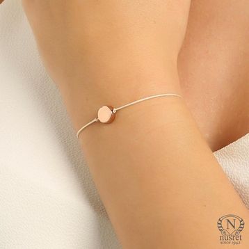 Nusret Takı WBHYL243 Pembe 925 Ayar İpli Yuvarlak Gümüş Bileklik