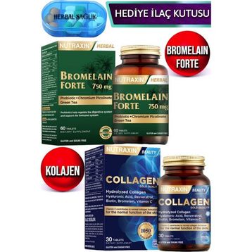 Nutraxin Bromelain Forte 60 Tablet + Collagen 30 Tablet