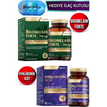Nutraxin Bromelain Forte 60 Tablet + Nutraxin Hyaluronik Asit 30 Tablet
