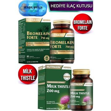 Nutraxin Bromelain Forte 60 Tablet + Nutraxin Milk Thistle 60 Tablet