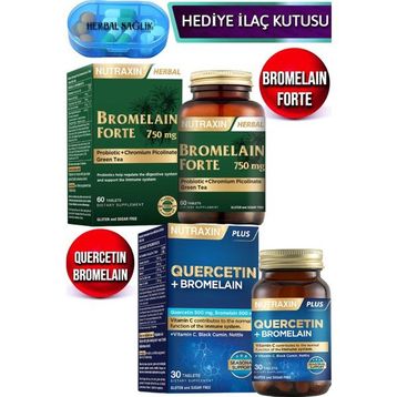 Nutraxin Bromelain Forte 60 Tablet + Quercetin Bromelain 30 Tablet