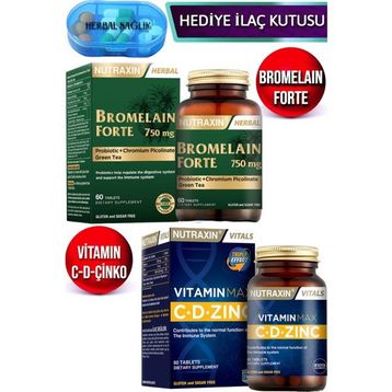 Nutraxin Bromelain Forte 60 Tablet + Vitamin Max 60 Tablet