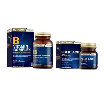Nutraxin Folic Acid 100 Tablet + Nutraxin B Vitamin Complex 60 Tablet