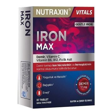 Nutraxin Iron Max Demir 17 mg 30 Tablet