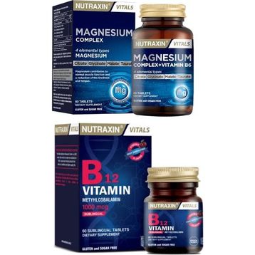 Nutraxin Magnesium Complex Vitamin B6 60 Tablet + B12 Vitamin 60 Tablet