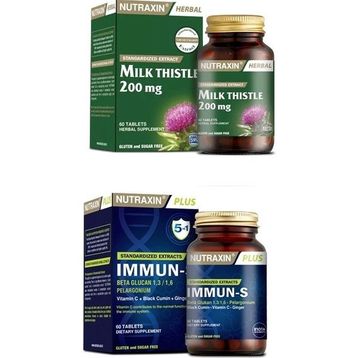 Nutraxin Milk Thistle 200 mg 60 Tablet + Immun-S 60 Tablet