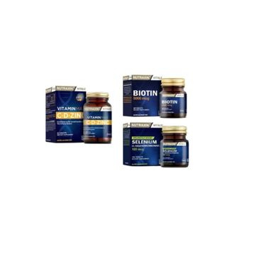 Nutraxin Vitamin Max 60 Tablet + Nutraxin Selenium 100 mcg 100 Tablet + Nutraxin Biotin 5000 mcg 30 Tablet