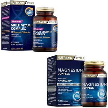 Nutraxin Women's Multivitamin Complex 60 Tablet + Magnesium Complex 60 Tablet