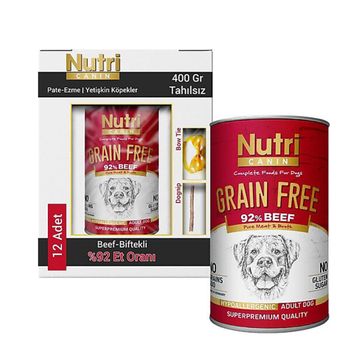 Nutri Canin Tahılsız Biftekli ve Patatesli 12x400 gr Köpek Konserve