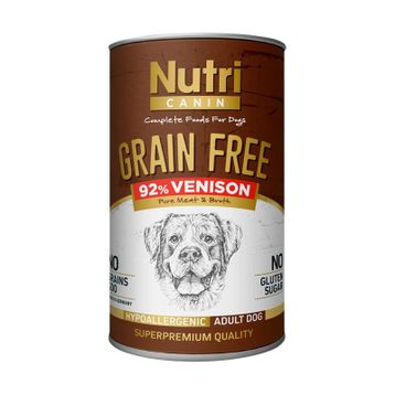 Nutri Canin Tahılsız Geyik Etli 12x400 gr Yetişkin Köpek Konserve Maması