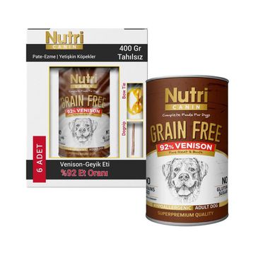 Nutri Canin Tahılsız Geyik Etli 6x400 gr Köpek Konserve
